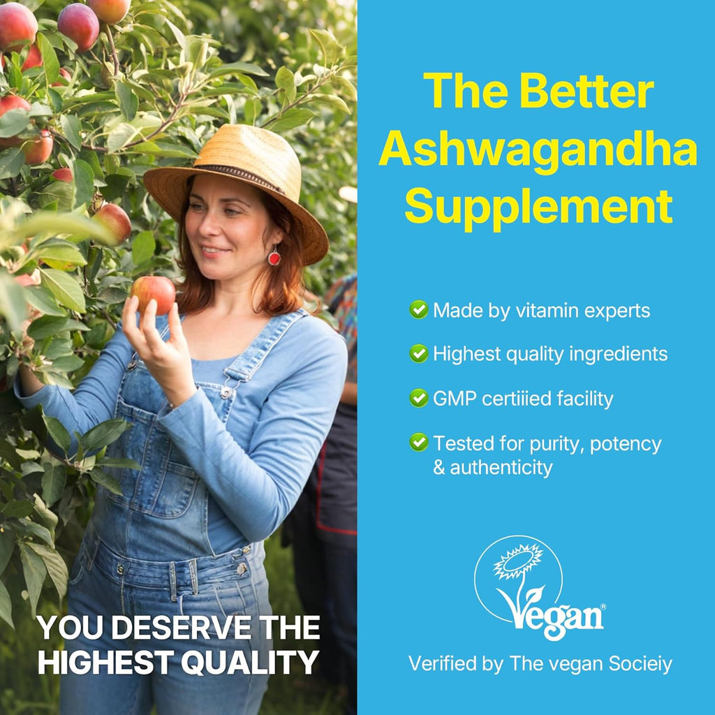 Ashwagandha Gummies, 2000mg Organic Ashwa Root Extract Supplement for Women & Men - 60 Count - Ashwagandha Blend Gummies Combination Supplements