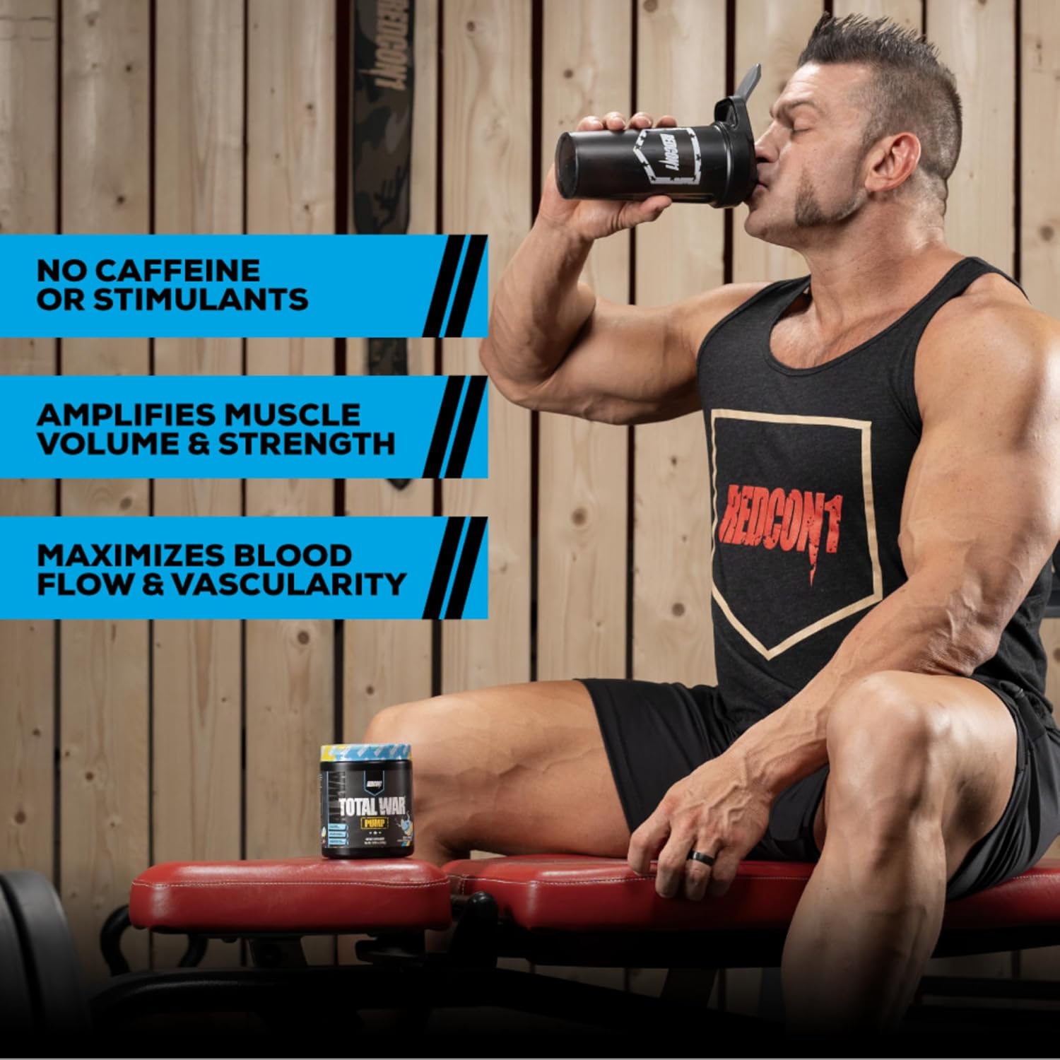 REDCON1 Non Stim & Caffeine Free Pre Workout Powder for Women & Men - Total War Pump - with L-Citrulline, Beta Alanine & More - Workout at Any Time of Day - Watermelon Slushy (10.72 oz)