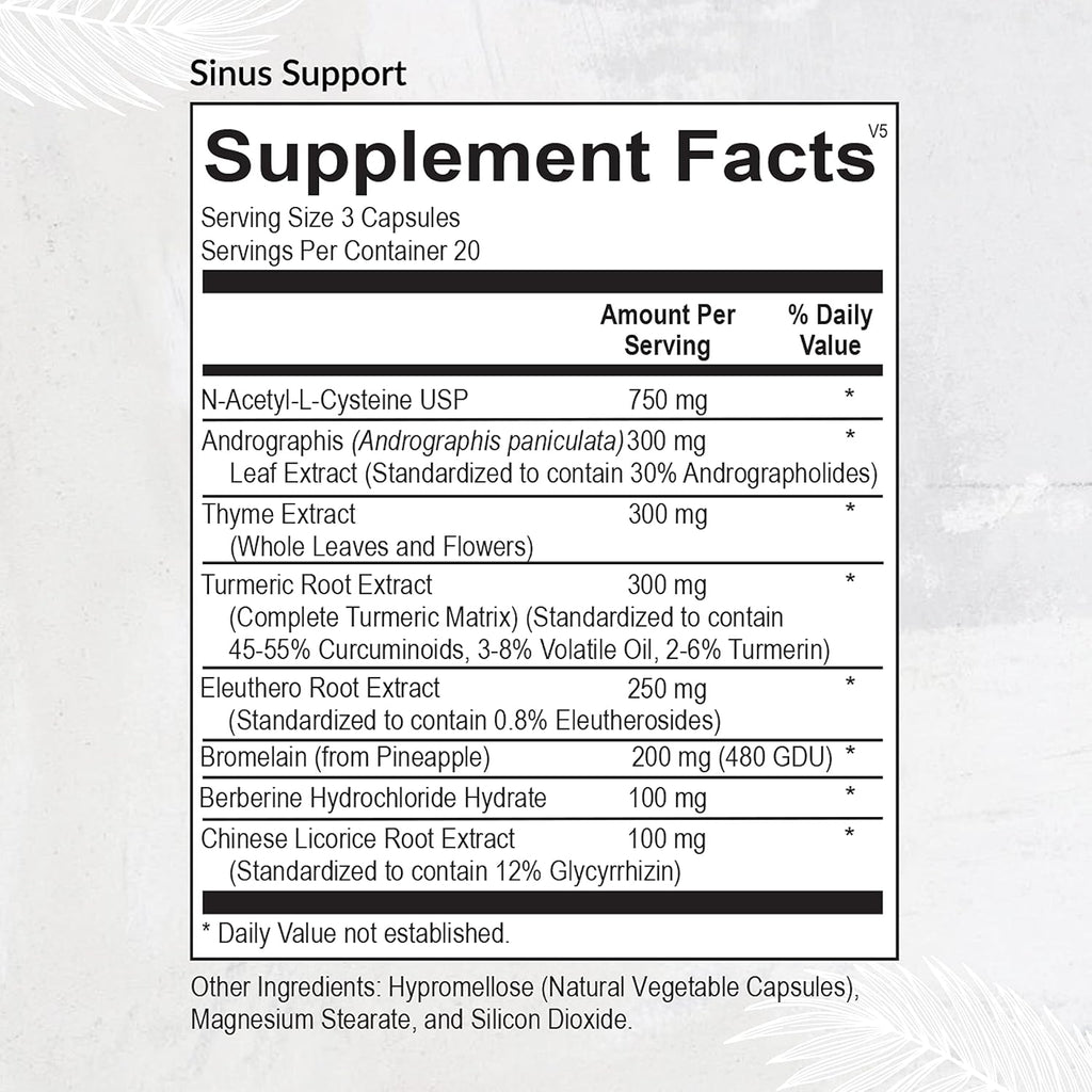 Equilife Sinus Support Supplement with Berberine, NAC, Licorice Root, and Antioxidant Rich Herbal Blend, Plant Based Formula for Seasonal Balance, Gluten Free, Soy & Dairy Free, 20 Servings