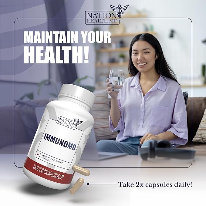 Immune Support Supplement - Formula with Elderberry, Zinc, Vitamin C, D3, and E - Daily Capsules for Immune Support - 60 Capsules
