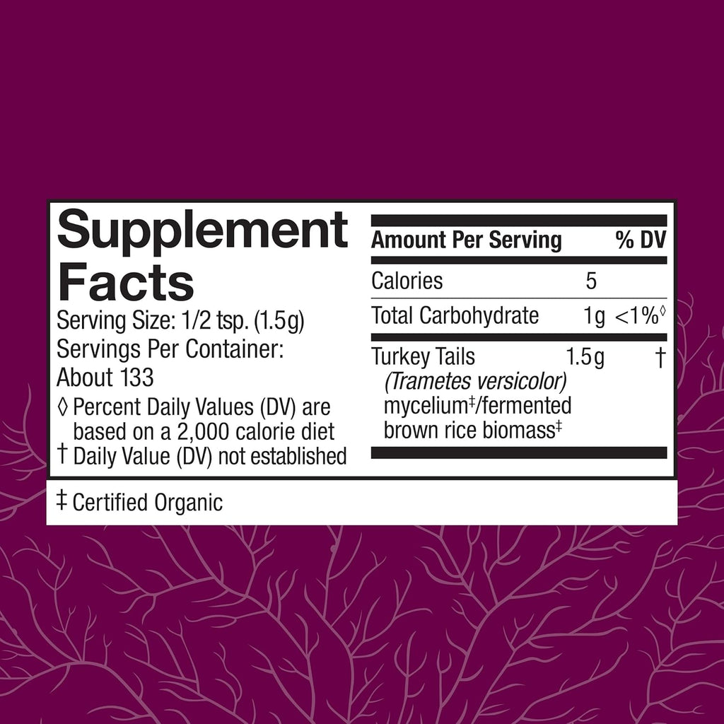 Host Defense Turkey Tail Mushroom Powder - Digestive Health & Immune Response Support Supplement - Mushroom Supplement for Gastrointestinal & Gut Microbiome Support - 7 oz (133 Servings)*