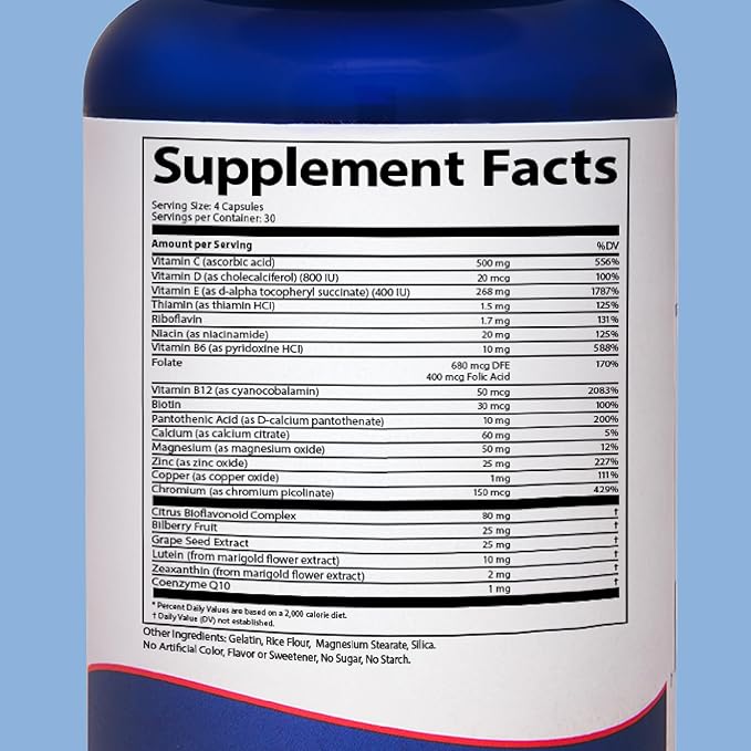 Doctor’s Advantage Macular Shield Eye Vitamins Plus Multivitamin – 120 Capsules, 30-Day Supply – Lutein and Zeaxanthin Supplements with AREDS 2® Vision Ingredients & Complete Multivitamin Complex