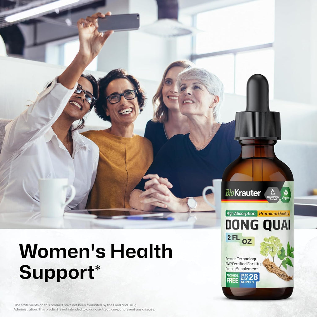 BIO KRAUTER Dong Quai Tincture - Angelica Root Liquid Extract - Women’s Health Support - Alcohol and Sugar Free Angelica Tincture - Vegan Dong Quai Drops 2 Fl.Oz.