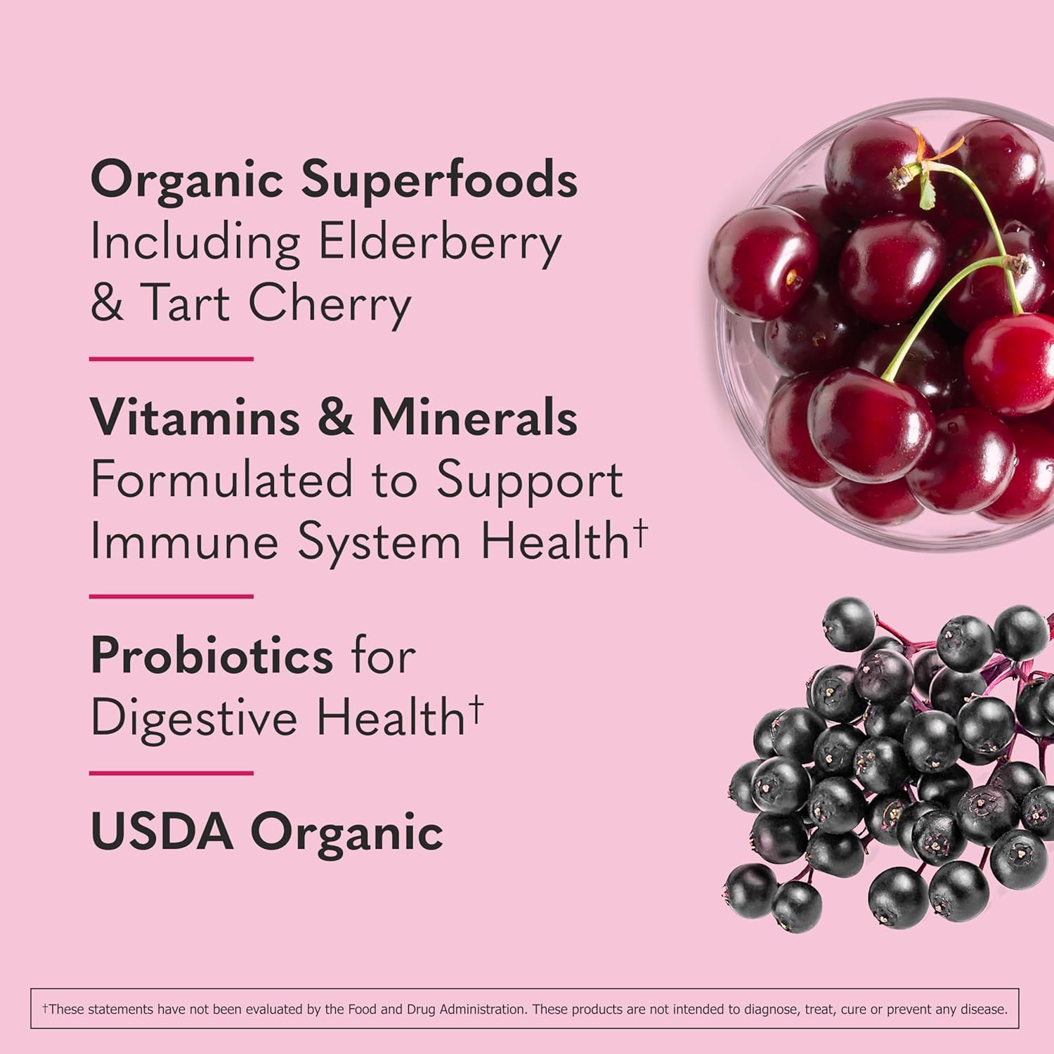 Garden of Life Superfoods Sips, 30 Servings, Vitamins, Probiotics, 13 Organic Superfoods, Functional Mushrooms, Immunity Reds, Once Daily, Organic, Vegan, Preservative-Free, Berry Flavor