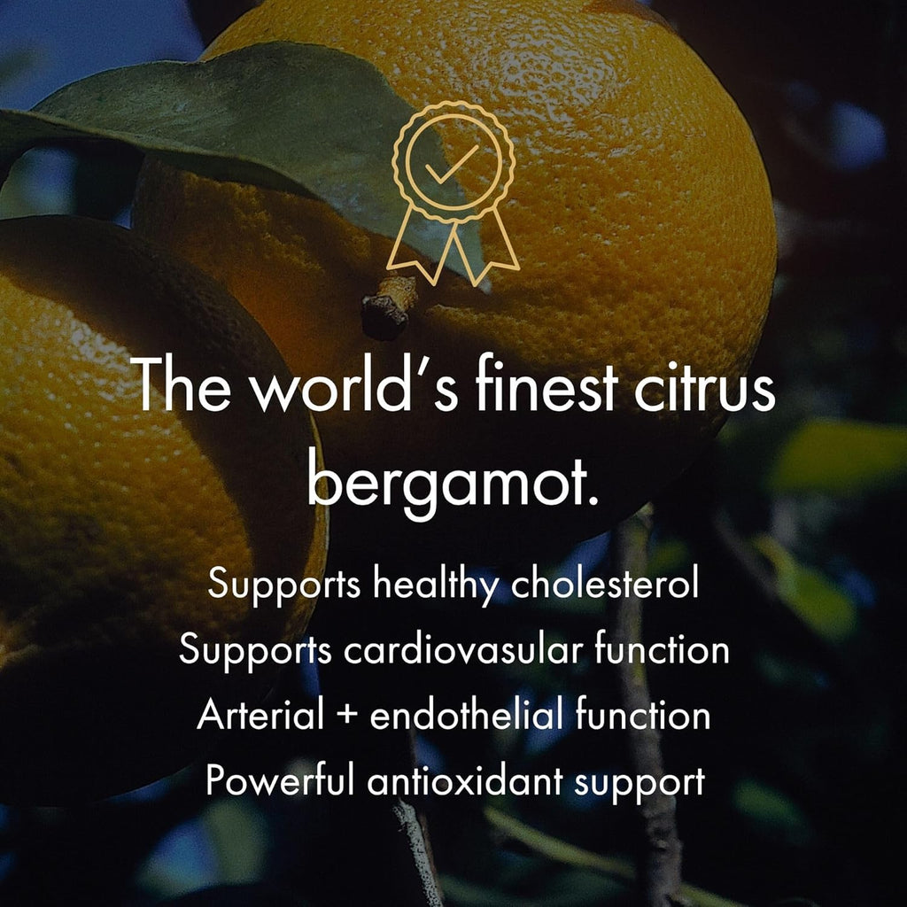 NAOMI Italian Citrus Bergamot 500mg Award-Winning Cardiologist Dvlpd to Support Healthy Cholesterol & Triglyceride Levels Already in Normal Range, w/ 7 Key Polyphenols, Bergamot, VIT C, 30-Day Supply