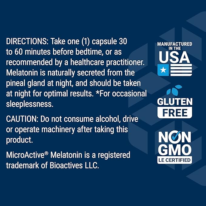 Life Extension Melatonin IR/XR, 1.5 mg, immediate- and Extended-Release Formula for Optimal Sleep Support, Healthy circadian Rhythms, Cellular Defense, Gluten-Free, Non-GMO, 60 Capsules