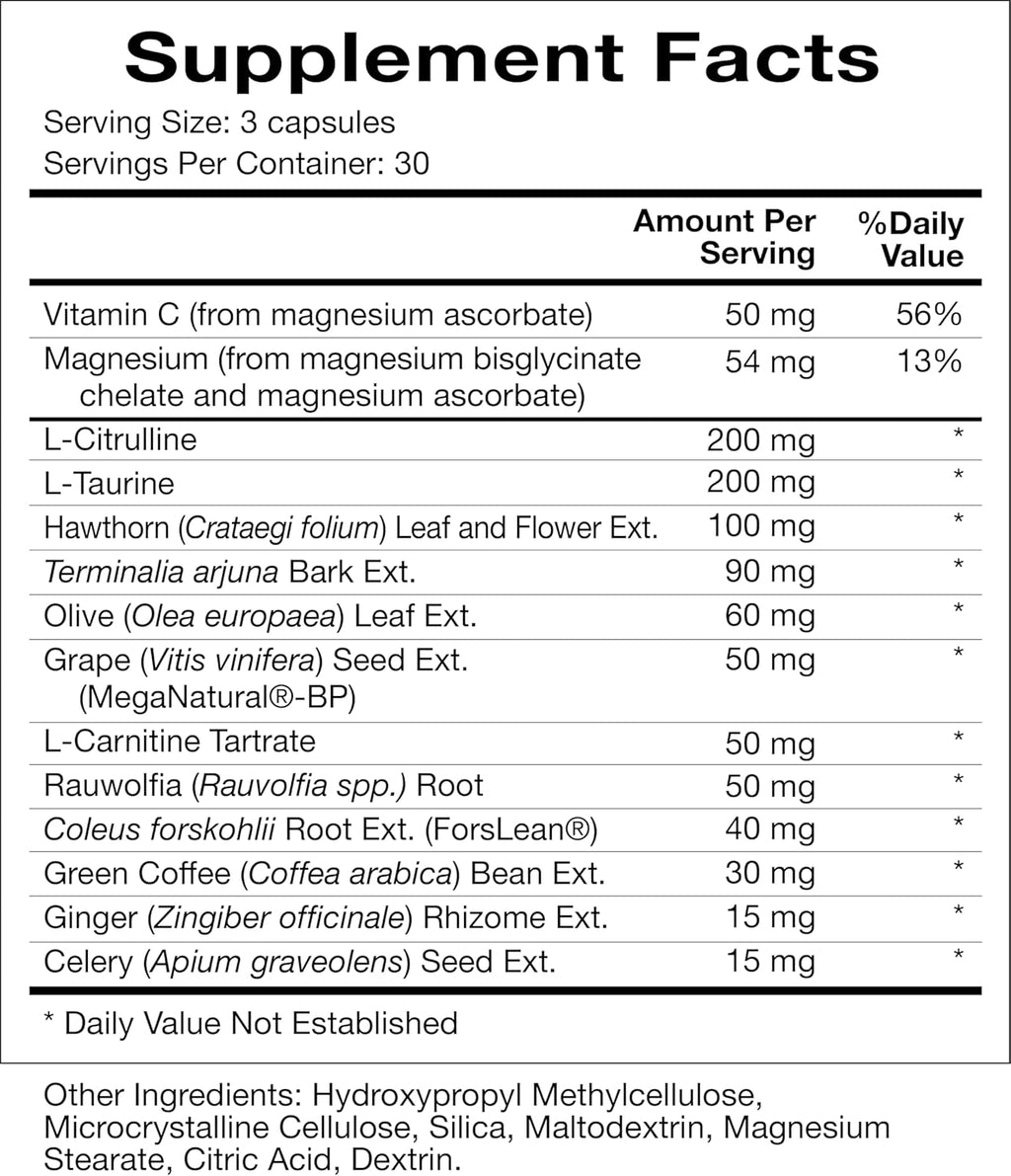Natura Health Products Cardio Tonic-BP Supplement - Strengthens & Regulates The Cardiovascular System* - Featuring L-Citrulline, Hawthorn Leaf and Flower, Arjuna, & MegaNatural®-BP (90 Capsules)