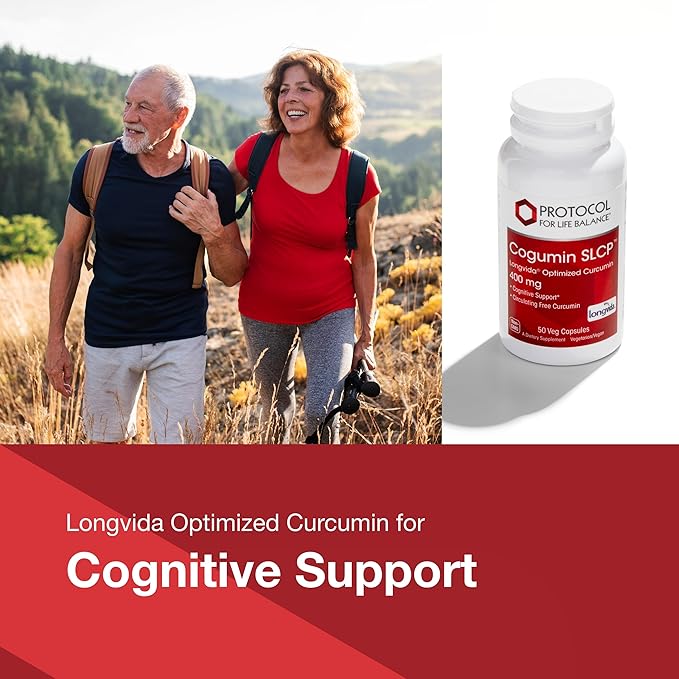 Protocol Cogumin SLCP 400mg Curcumin - Neurological Support* - with Curcuma Longa Extract - Cognitive Support Supplement* - Vegan-Friendly & Non-GMO - 50 Veg Capsules