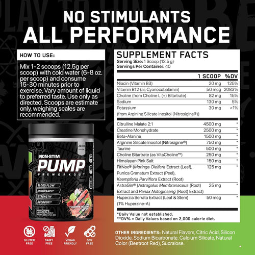 ABE Non Stim Pre-Workout with Creatine, Citrulline, Beta Alanine | Tiger's Blood | 40 or 20 Servings | All in One Stimulant Free Formula | Explosive Focus, Energy, and Muscle Pumps