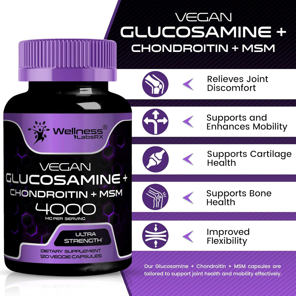 Glucosamine Chondroitin MSM - 4000mg - Glucosamine Chondroitin Capsules - 120 Count