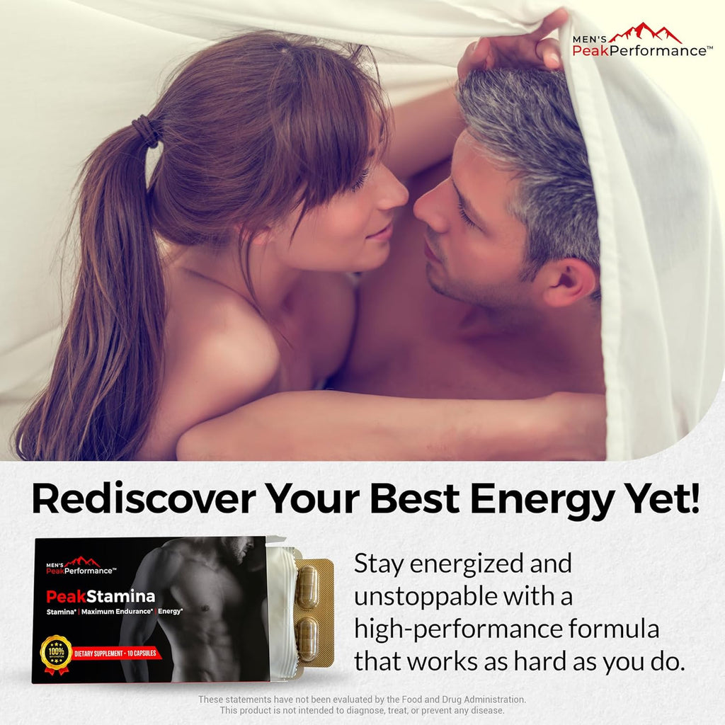 Male Maximizer Supplement - Energy, Endurance & Stamina Support for Peak Performance with Horny Goat Weed, Ashwagandha, Tongkat Ali & Maca - 10pk Capsules