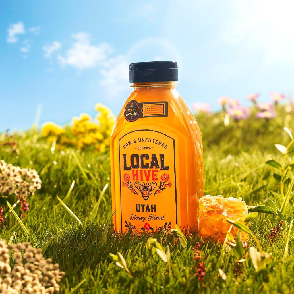 Local Hive Utah Raw & Unfiltered – 16 oz | 100% Pure U.S. Honey | Natural Sweetener Sourced from American Bees & Beekeepers | Light Floral Flavor | Ideal for Tea, Baking & Cooking