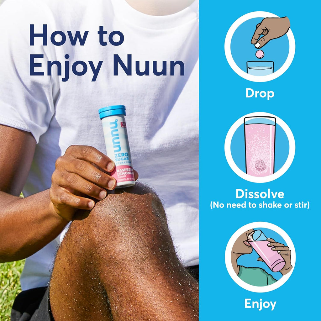 Nuun Vitamins Electrolyte Tablets with Vitamin D, C, E, A, & B6, Folic Acid, Magnesium & 4 Other Essential Electrolytes, Gluten Free & Vegan, Tangerine Lime, 8 Pack (96 Servings Total)