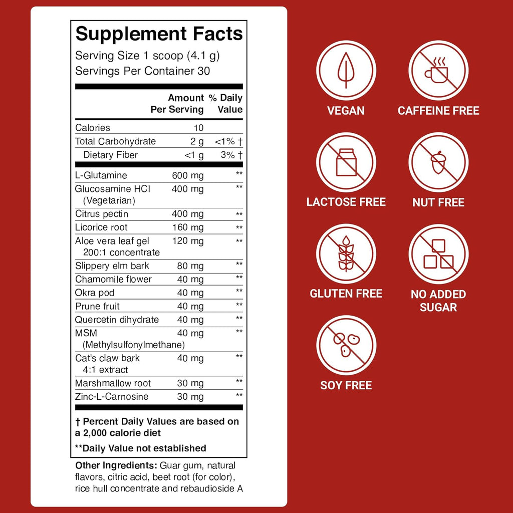 ACTIVATEDYOU GI Prime Digestive Health Drink to Support a Healthy GI Lining, Improve Digestive Comfort and Energy - Berry Calm Flavor (30 Servings)