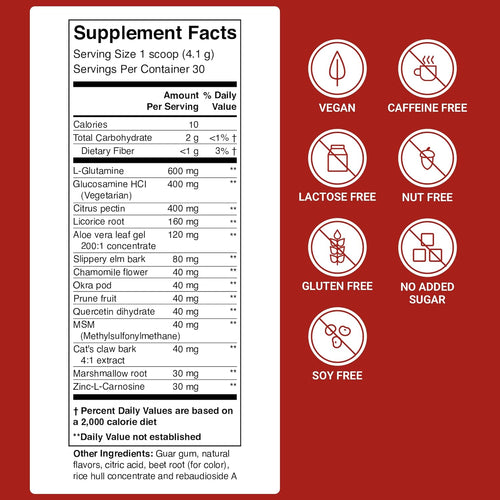 ACTIVATEDYOU GI Prime Digestive Health Drink to Support a Healthy GI Lining, Improve Digestive Comfort and Energy - Berry Calm Flavor (30 Servings)