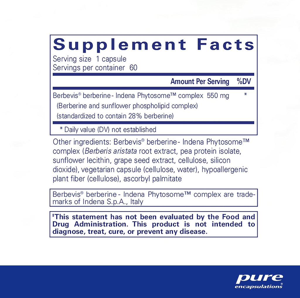 Pure Encapsulations Berberine UltraSorb - Enhanced Absorption Berberine Phytosome 550 mg - Supports Metabolic & Cardiometabolic Health* - 60 Capsules