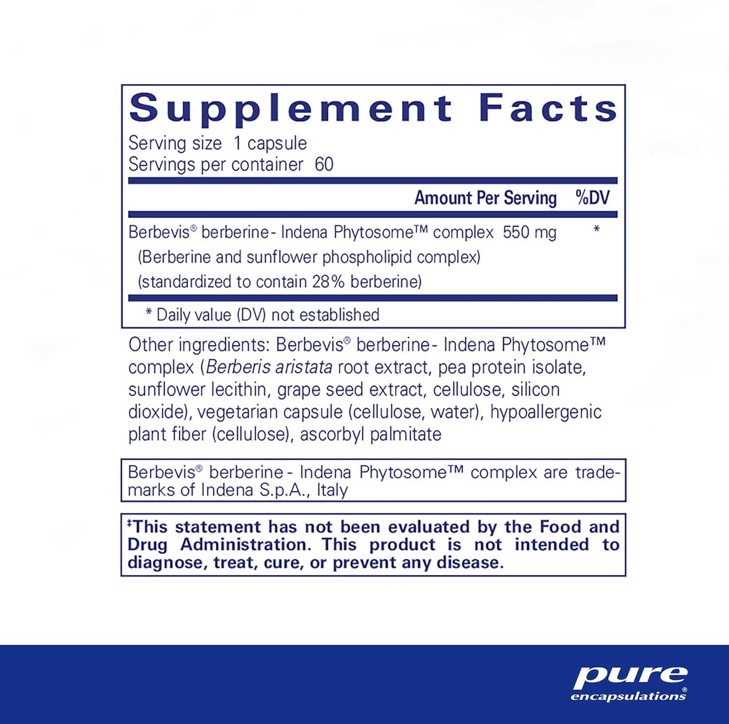 Pure Encapsulations Berberine UltraSorb - Enhanced Absorption Berberine Phytosome 550 mg - Supports Metabolic & Cardiometabolic Health* - 60 Capsules