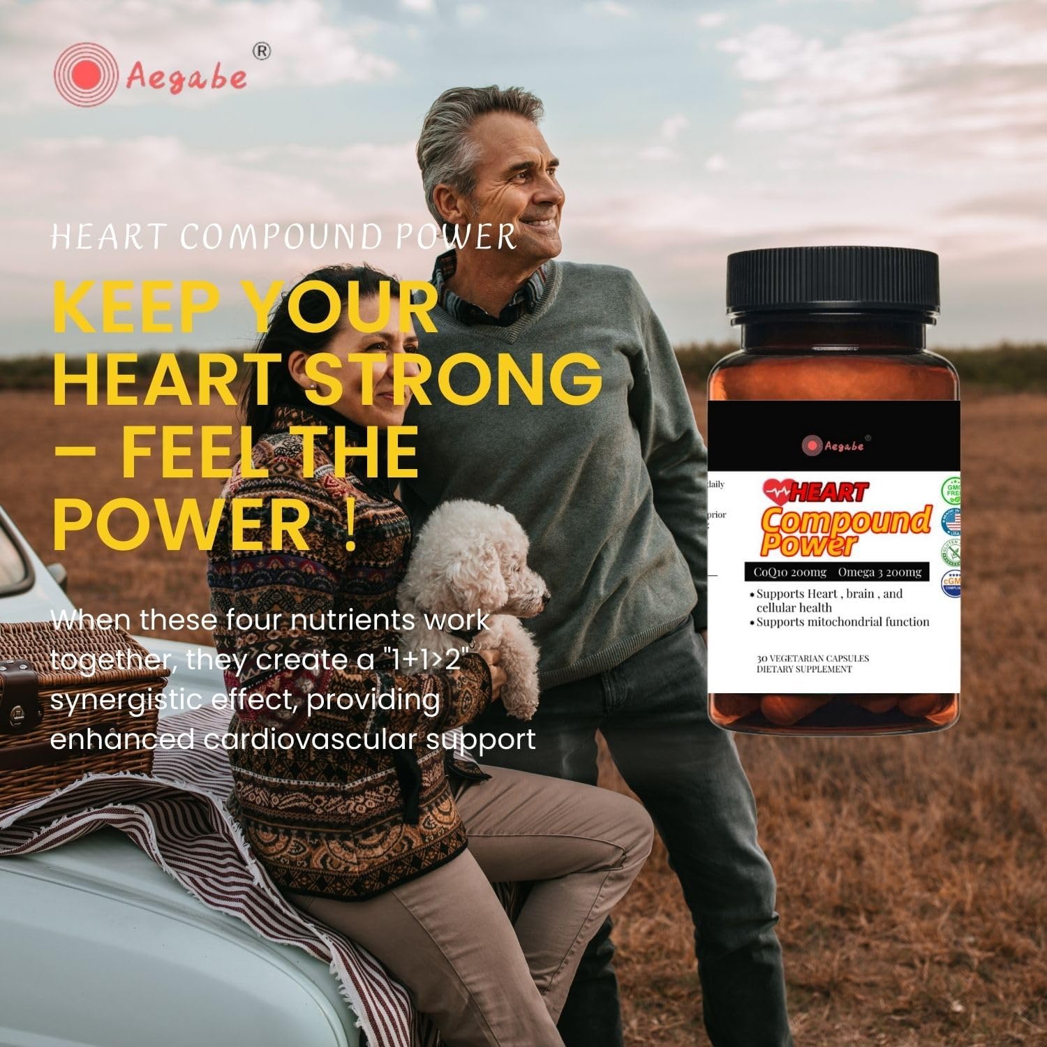 Coenzyme Q10 Supplement,Omega3 Supplement,Ultra High Absorption,with COQ10 and Omega3 400mg,4xutilization Rate,Enhancing Heart Health and Brain Health,for Cardiovascular,Energy,Cellular Health