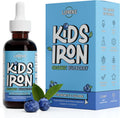 Kids Iron Supplement – Organic Blueberry Flavor – Iron Drops for Infants & Children – Sugar Free, Vegan, Gluten Free, No Artificial Flavors (1.7 oz, Organic Blueberry)