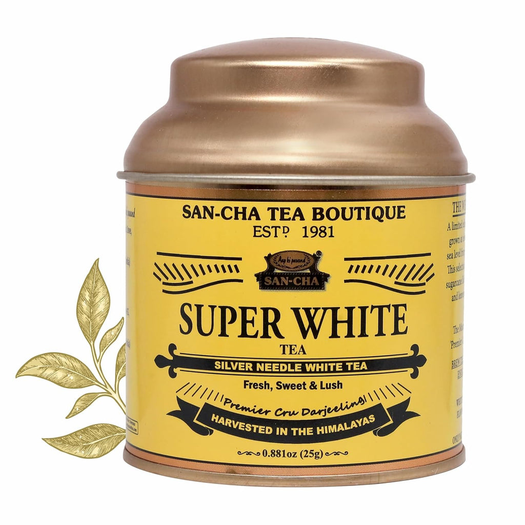Sancha Tea Boutique Super White Tea | Silver Needle White Tea | 25g Loose Leaves from Darjeeling | Rich in Antioxidants | Sweet & Delicate Luxury Tea