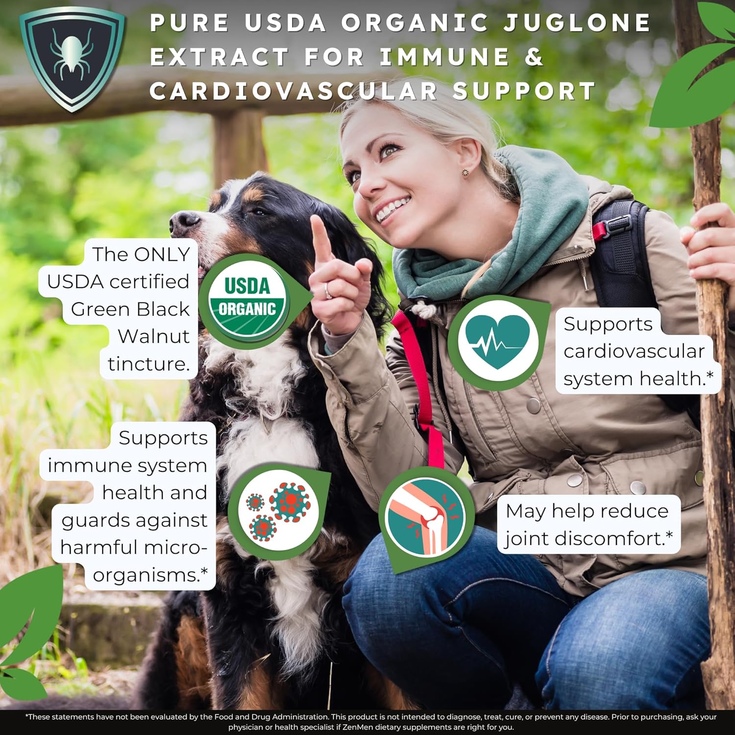 Zenmen Post Tick Bite Support Complete Bundle - Post Contact Protocol - 3 Tick Immune Support + 2 Garlic Tincture + 2 Green Black Walnut Tincture
