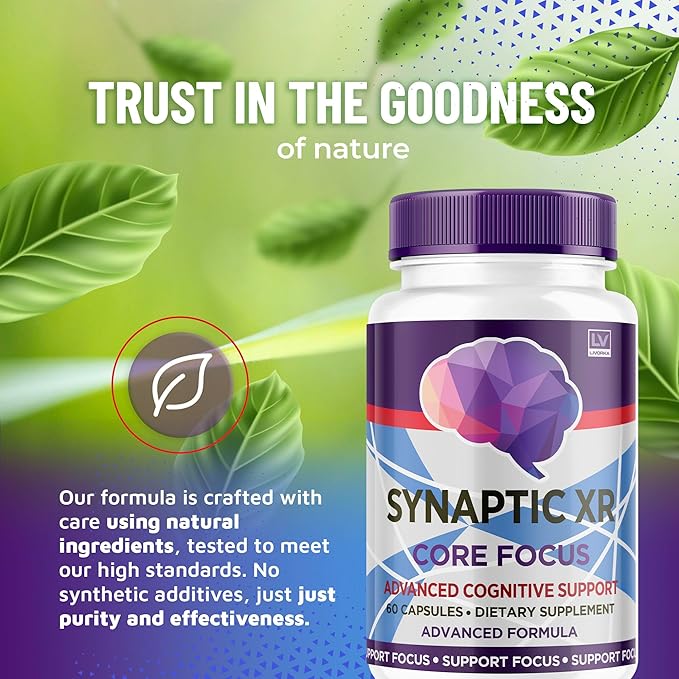 (3 Pack) Synaptic XR Capsules, SynapticXR, Synaptic XR Core Focus, Synaptic XR Brain Caps, Synaptic XR, Brain Synaptic XR, Synaptic XR Advanced Formula 180 Capsules for 3 Months