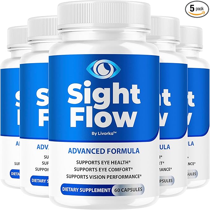 (5 Pack) Sight Flow Eye Capsules Advanced Formula - Official SightFlow Pills Premium Support Supplement All Natural Ingredients Vitamins for Eye Health and Wellness Formula, 300 Capsules for 5 Months