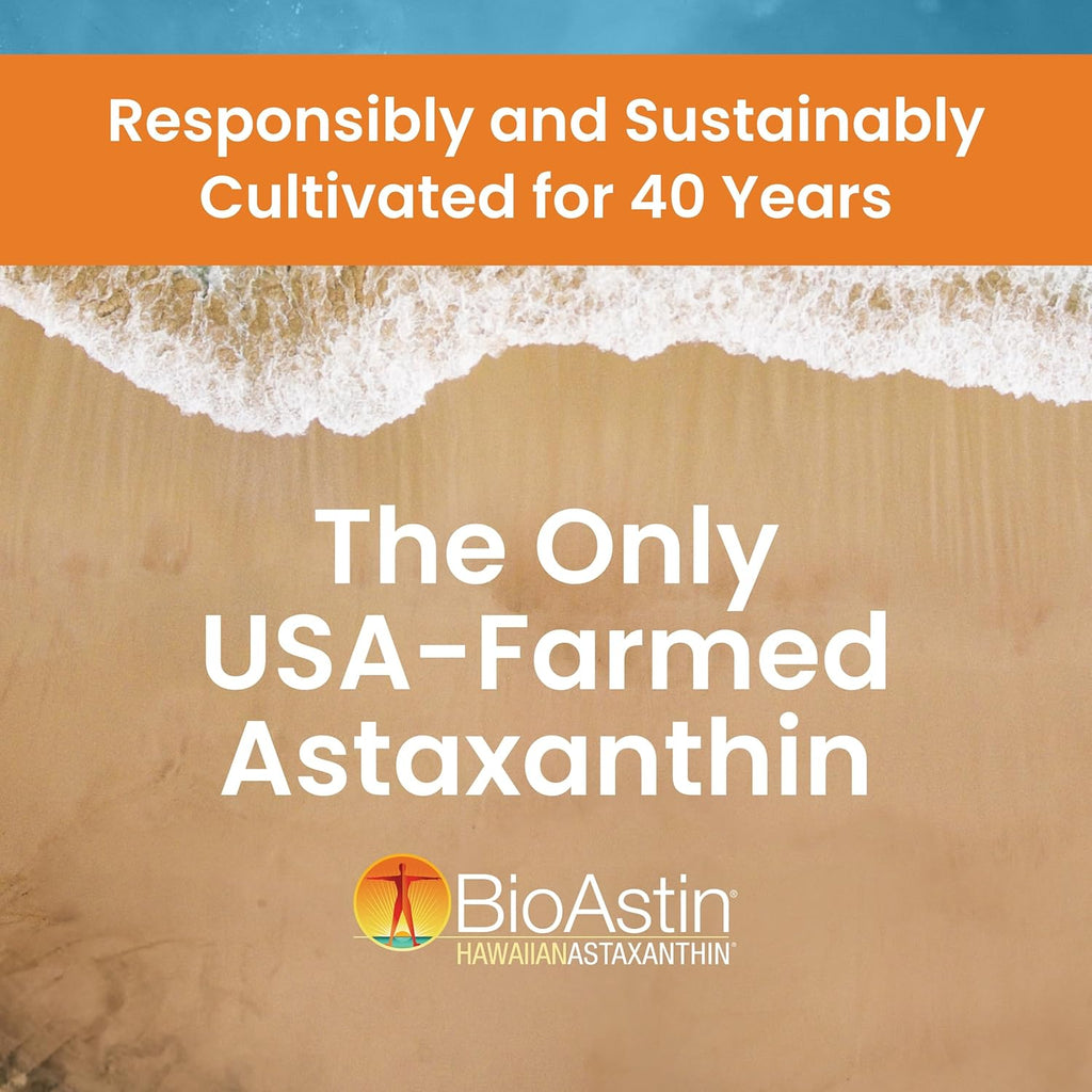 Nutrex Hawaii BioAstin Hawaiian Astaxanthin - 4mg, 60 Softgels - Farm-Direct Premium Antioxidant Supplement to Support Eye, Skin, Joint & Immune System Health - Non-GMO & Gluten-Free