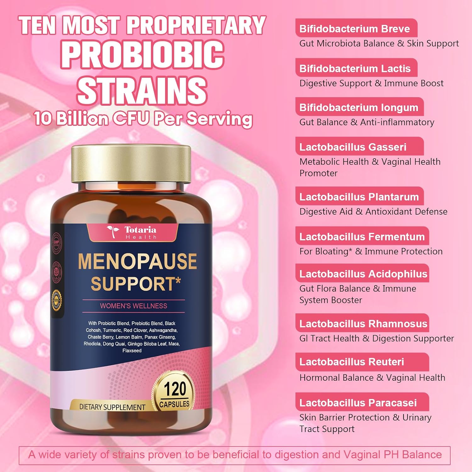 40-in-1 Menopause Supplements for Women, Multibenefit & Complete Black Cohosh for Hot Flashes, Night Sweats & Hormone Balance, w/ Probiotics, DIM, Vitex, Dong Quai, Red Clover and More, 120 Vegan Caps