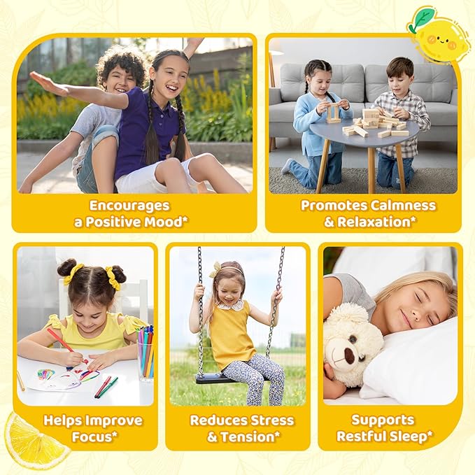 2 Pack Liposomal GABA L-Theanine Drops for Kids - Liquid GABA Supplement with Magnesium, Chamomile, Lemon Balm & Vitamin B6 - Support Relaxation, Focus & Stress Relief for Kids & Adults - Lemon