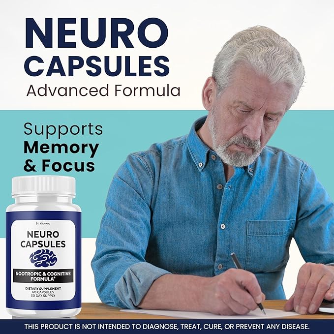 (3 Pack) Neuro Capsules - Official NeuroCapsules Brain Health and Memory Support Advanced Formula, Daily Premium Focus for Overall Health & Wellness - 180 Capsules for 3 Months