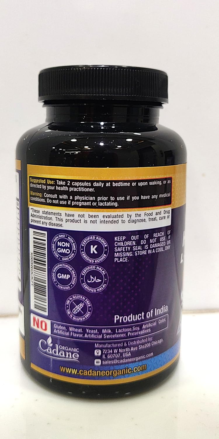 Organic Cadane Horny Goat Weed Supplement - 7in1 Blended with VIT C, Ashwagandha Root, L-Arginine & More - 90 Capsules