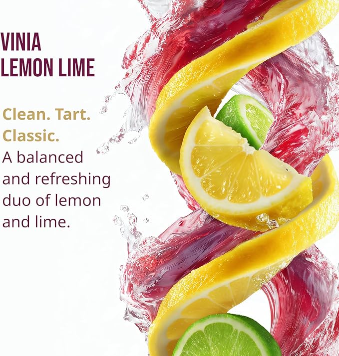 VINIA Resveratrol Electrolyte Hydration Powder Mix, Lemon Lime | Boost Blood Flow & Circulation | Sea Salt, Coconut Water Potassium, Magnesium, Informed Sport Certified, 30 Sticks