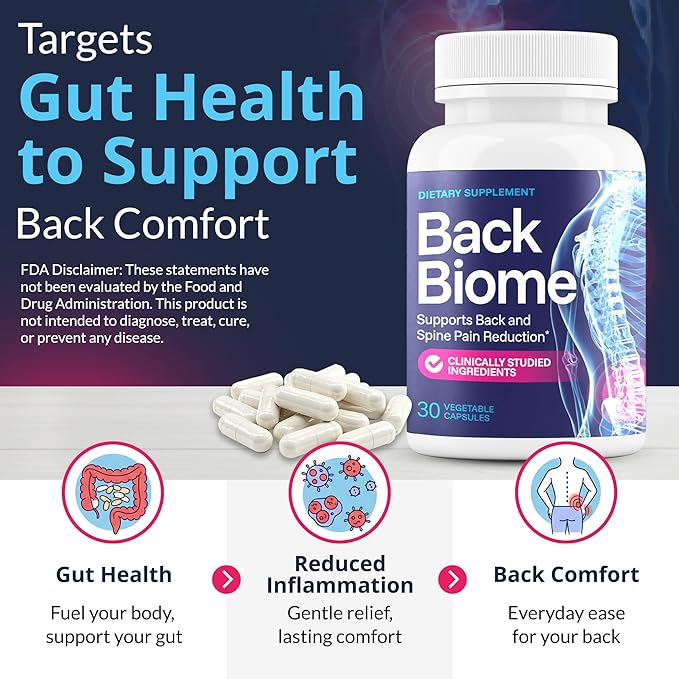 – Advanced 7-Strain Probiotic Formula for Gut & Back Health – Supports Digestive Balance, Reduces Inflammation, Promotes Spinal Comfort – Non-GMO, Vegan, 30 Capsules