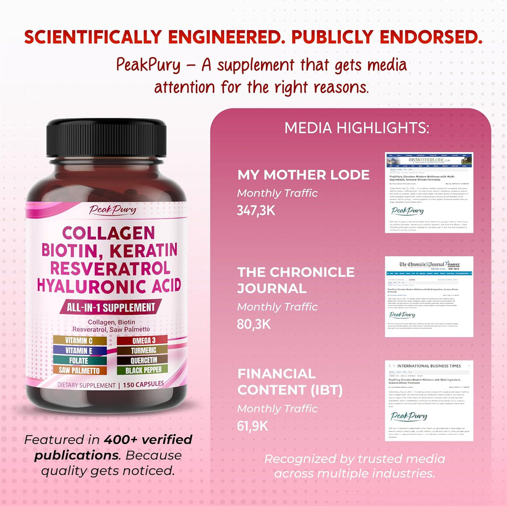 Collagen Biotin Resveratrol Saw Palmetto - Skin, Joint Health Support