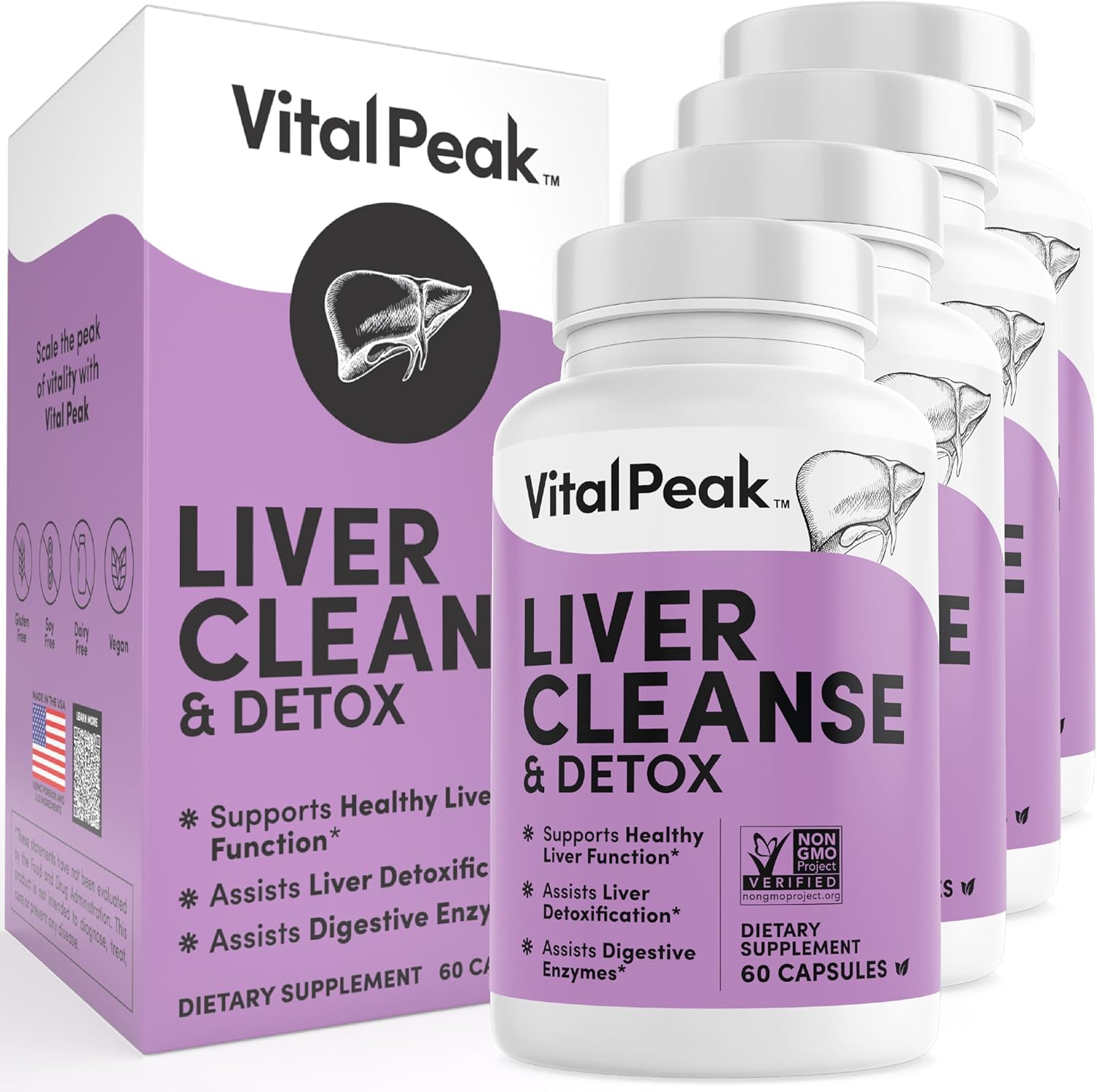 Liver Cleanse Detox & Repair - Liver Health Support Supplement - with Milk Thistle, Berberine, Beet Root Powder, Turmeric, Ginger, Dandelion Root, Artichoke, Grape Seed Extract & More - 240 Capsules