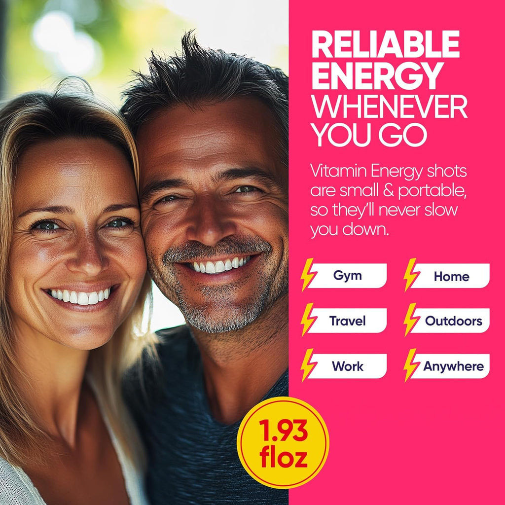 Vitamin Energy Immune+ Extra Strength Energy Shot Strawberry Twist 24 Pack, 260mg Natural Caffeine, B-Vitamins, Citicoline, Green Tea, Immunity & Focus Support, Zero Sugar, Gluten-Free 1.93 fl oz
