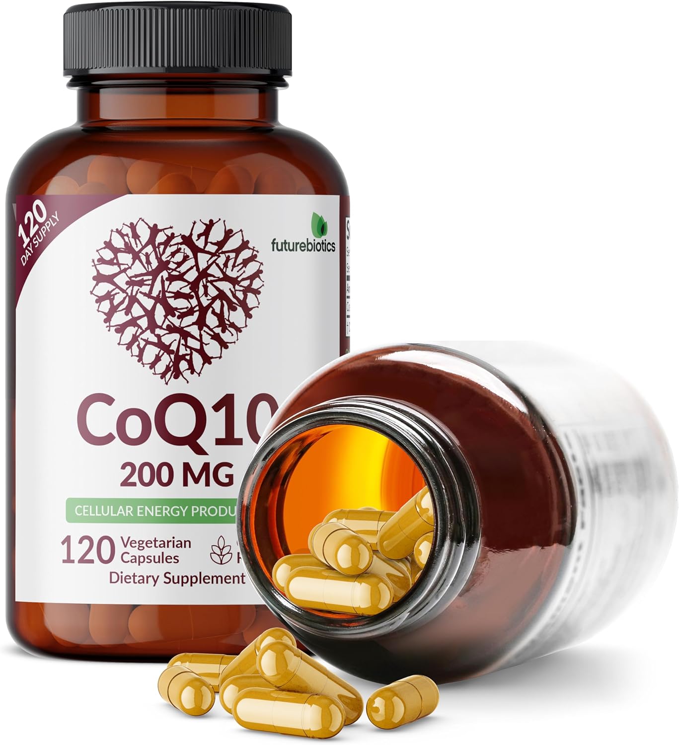 Futurebiotics CoQ10 200 MG Cellular Energy Production, 120 Vegetarian Capsules