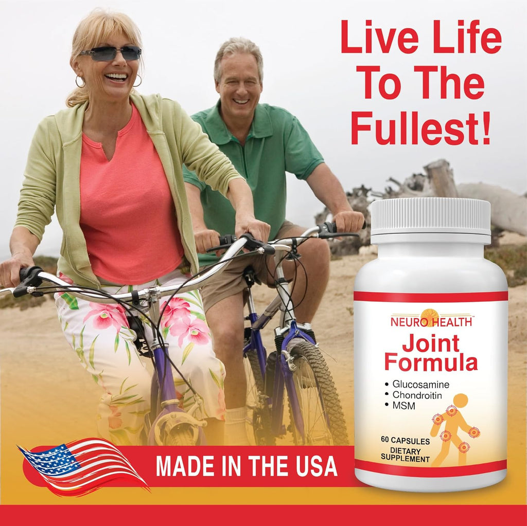 Joint Formula with Glucosamine, Chondroitin and MSM, 60 Capsules (1 Bottle) Turmeric/Joint Support Supplement for Bones, Back, Knees, Hands/Used for Cartilage & Joint Support