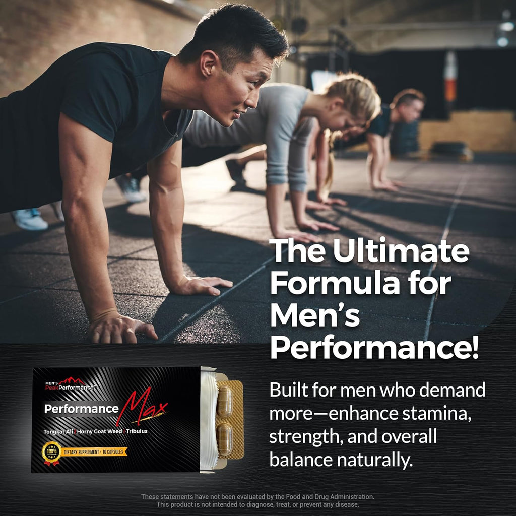 Masculinity Maximiser Supplement for Men – Energy, Endurance & Stamina Support for Improved Performance with Horny Goat Weed, Ashwagandha, Tongkat Ali & Maca – 10 Capsules