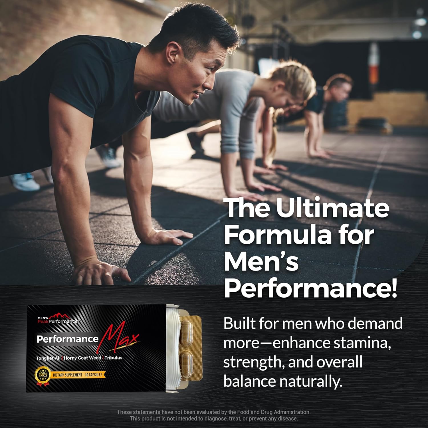 Masculinity Maximiser Supplement for Men – Energy, Endurance & Stamina Support for Improved Performance with Horny Goat Weed, Ashwagandha, Tongkat Ali & Maca – 10 Capsules