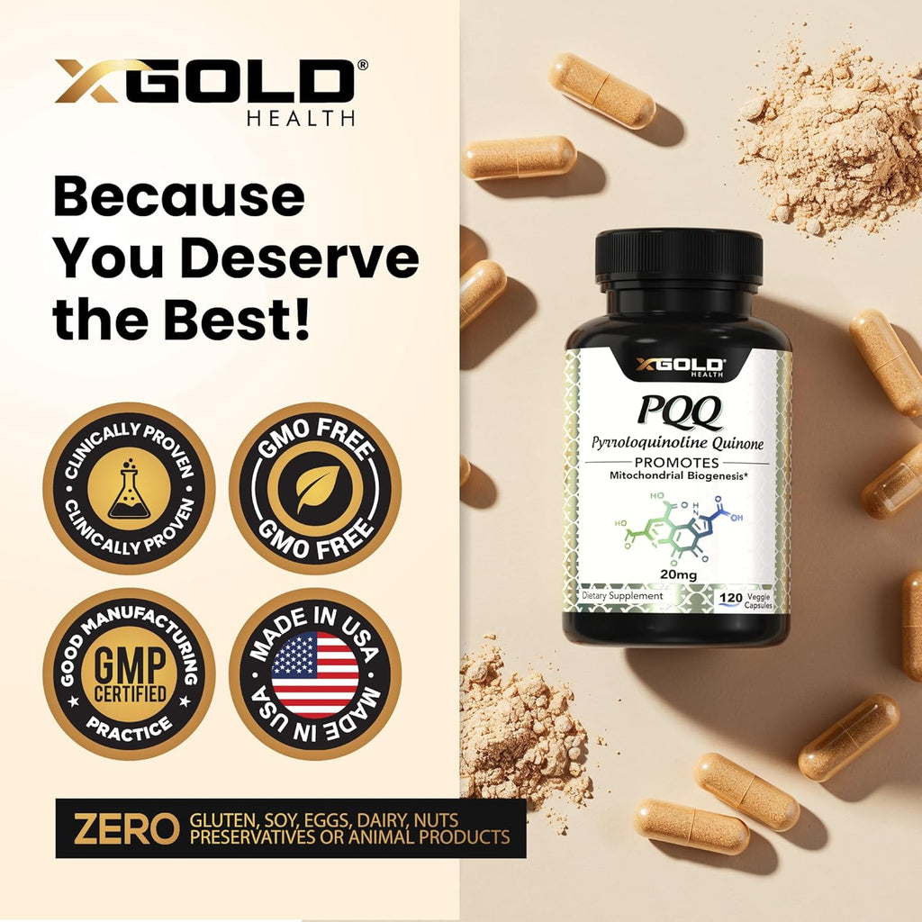 Fermented PQQ (99.7%+ Pure) – Mitochondrial Support, Energy Boost, Heart & Brain Health, Better Sleep – Non-GMO Supplement