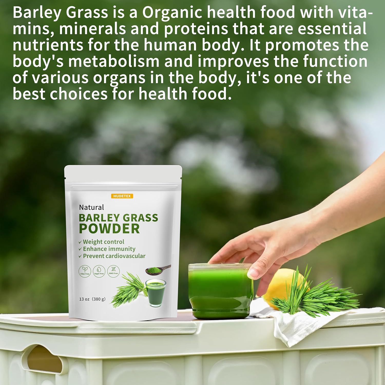 Barley Grass Juice Powder 13 oz - 100% Pure Wheatgrass Powder, Supports Cardiovascular, Liver and Digestive Function, Vegan, No Maltodextrin & Sugar.