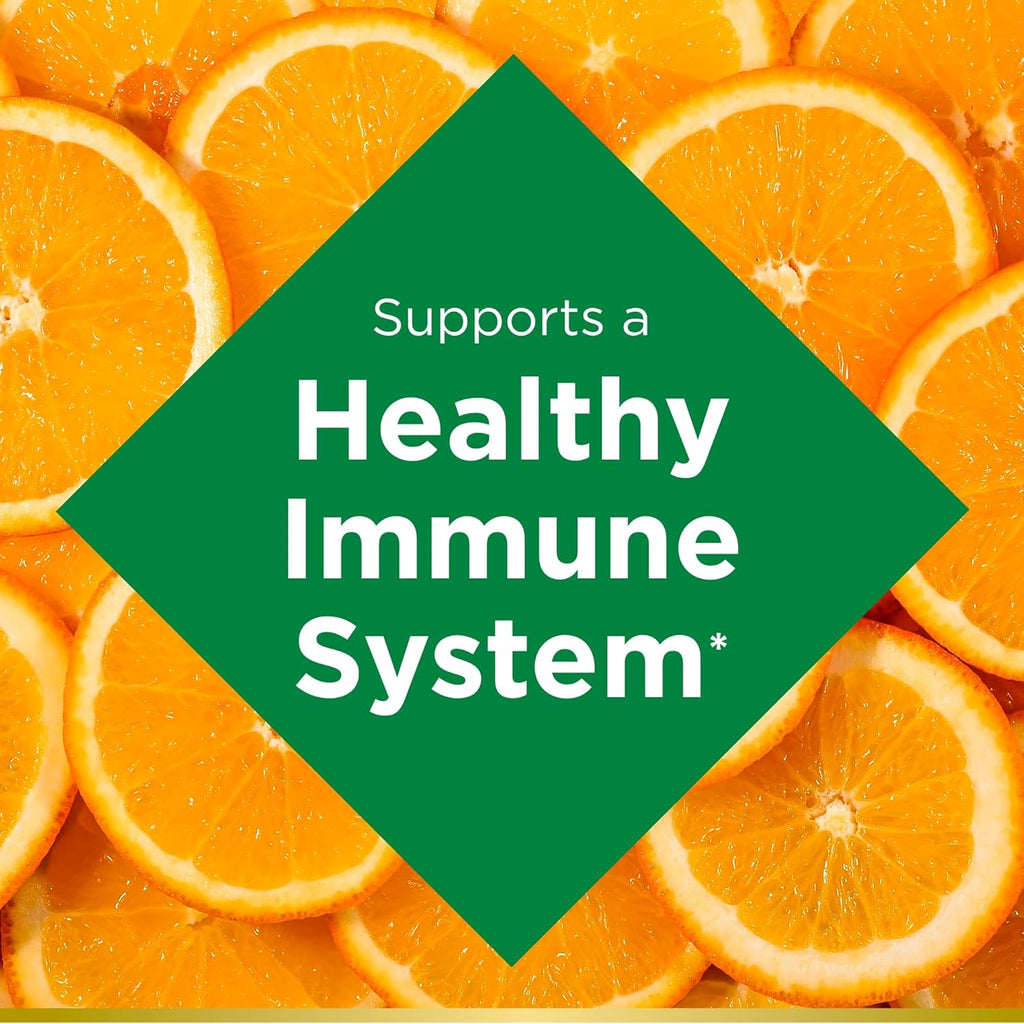 Nature’s Bounty Vitamin C + Rose HIPS, Immune Support, 1000mg Vitamin C, Coated Caplets, 1 Serving per Day, Vegetarian Caplets, 100 Ct