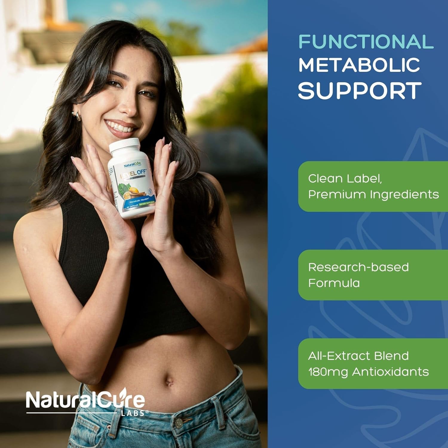 Level Off Anti Spike Formula Glucose Supplement – Capsules for Metabolic Health, Helps Moderate Glucose Spikes, Vegan, Non-GMO, Gluten Free – 120 Caps