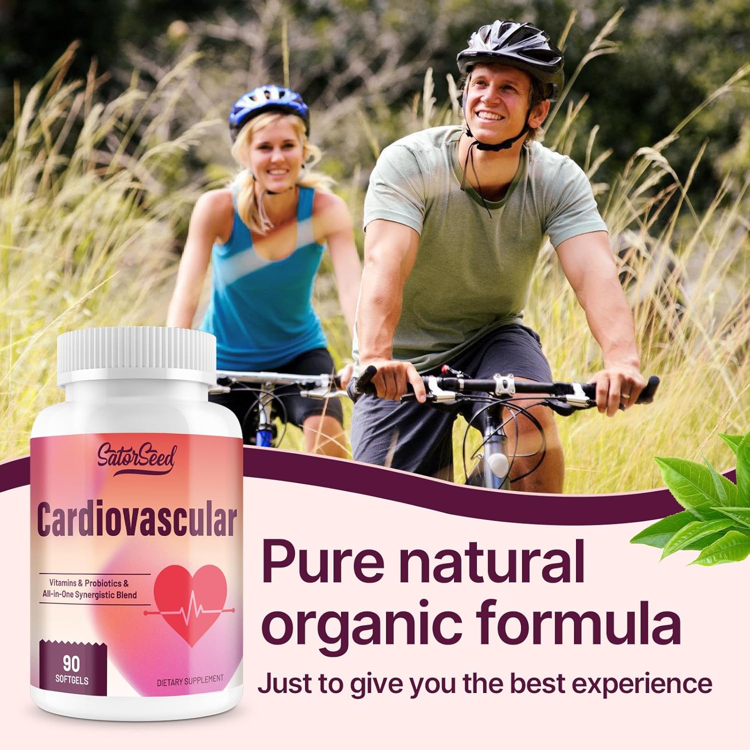 Cardiovascular Supplement 3000MG Multi-Vitamins, Probiotics, Omega-3 & CoQ10 Synergistic Blend for Adults (2 Bottle)