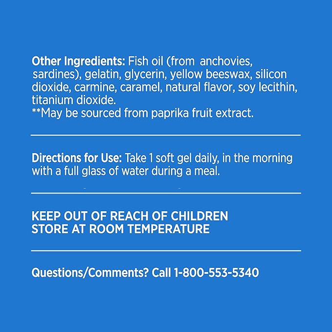 Ocuvite Eye Health, Lutein & Zeaxanthin Supplement, Eye Vitamin with Antioxidant Vitamin D, C, E & Omega-3, Helps Protect Eye Health, 30 Softgels