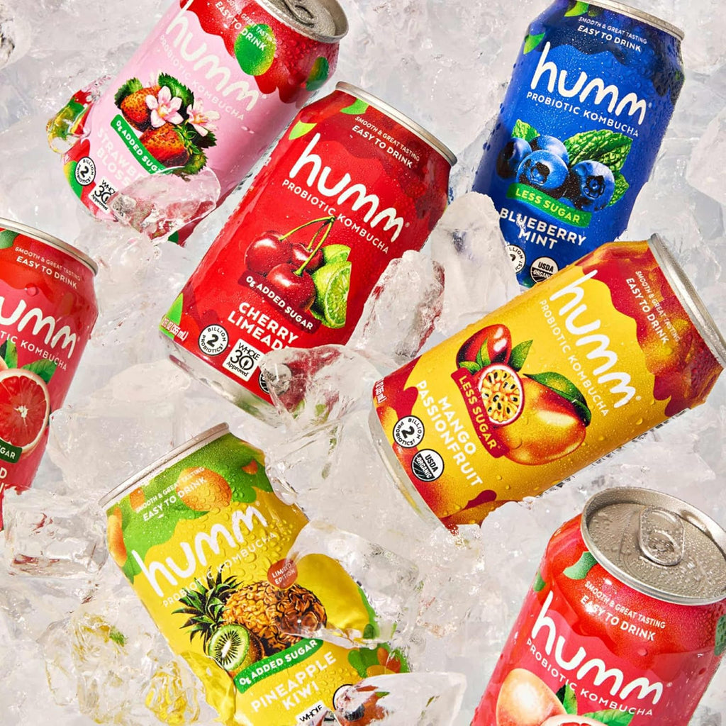 Humm Whole30 Approved Kombucha, Pineapple Kiwi, Organic, Vegan & GMO Free (12 Pack)