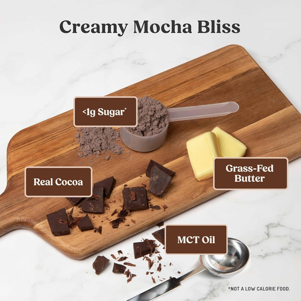 Bulletproof Mocha Creamer, 14.8 Ounces, Keto Coffee Creamer with MCT Oil, Grass-Fed Butter, and Real Cocoa, Supports Brain Function, Packaging May Vary
