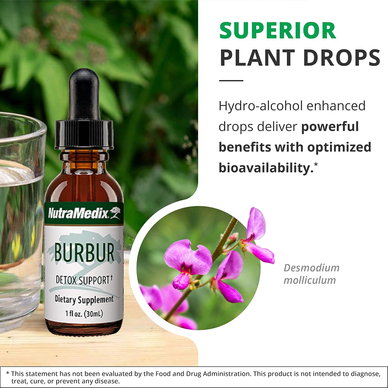 NutraMedix Burbur Supplement - Supports Full Body Detox Cleanse for Women & Men - Promote Antioxidant & Microbial Support - Herbal Tincture Made with Manayupa Leaf Extract (1oz / 30ml)